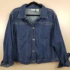 Faded Glory Dark Denim Jean Jacket Women Plus 18W